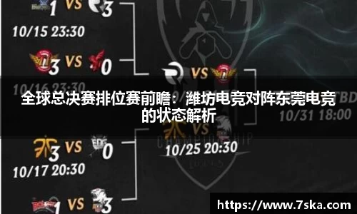 全球总决赛排位赛前瞻：潍坊电竞对阵东莞电竞的状态解析