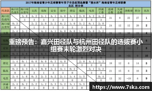 重磅预告：嘉兴田径队与杭州田径队的选拔赛小组赛末轮激烈对决