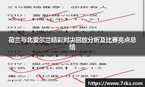 荷兰与北爱尔兰精彩对决回放分析及比赛亮点总结